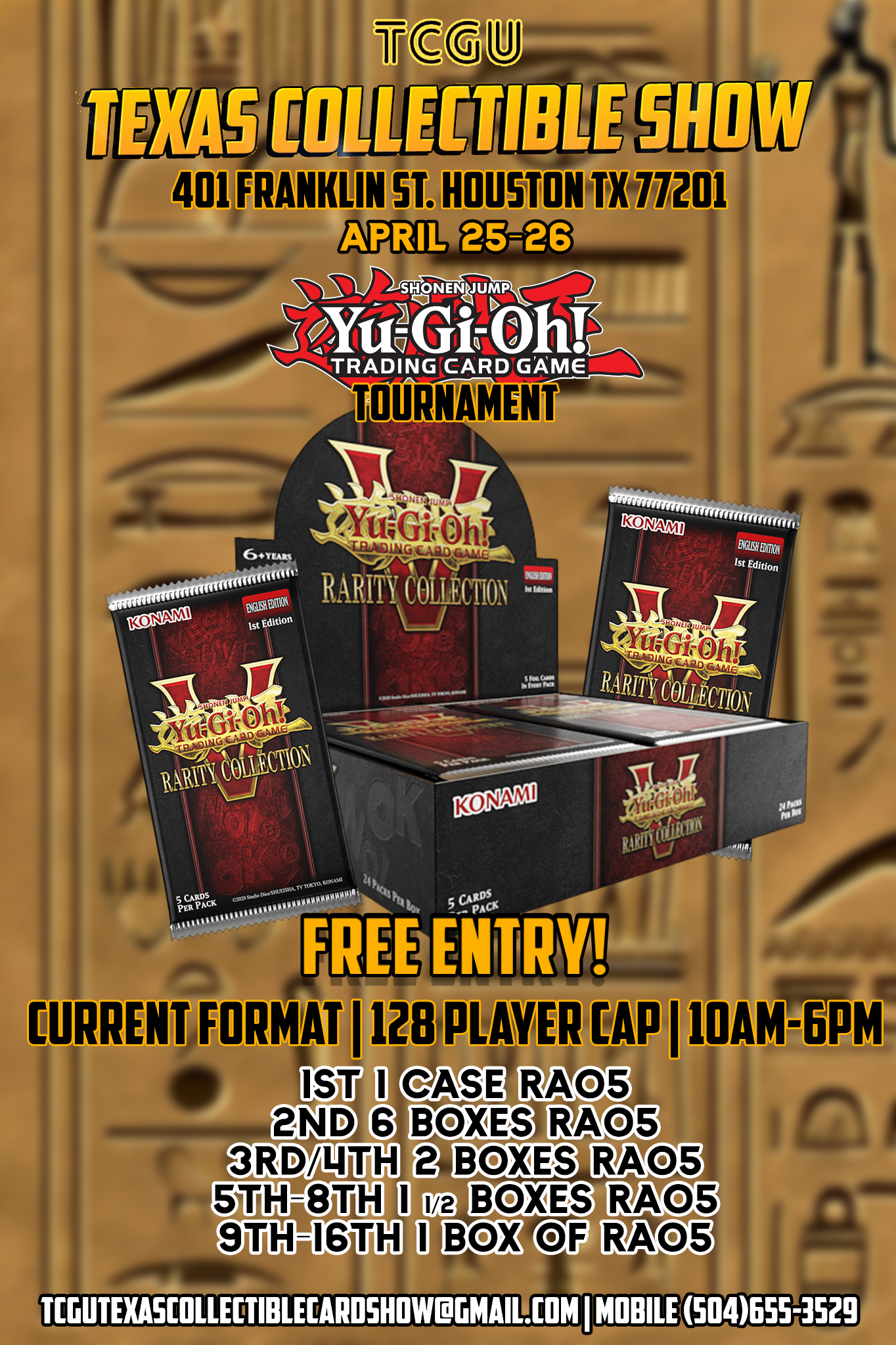 TCGU Texas Collectible Show — Yu-Gi-Oh! RA05 Tournament Flyer